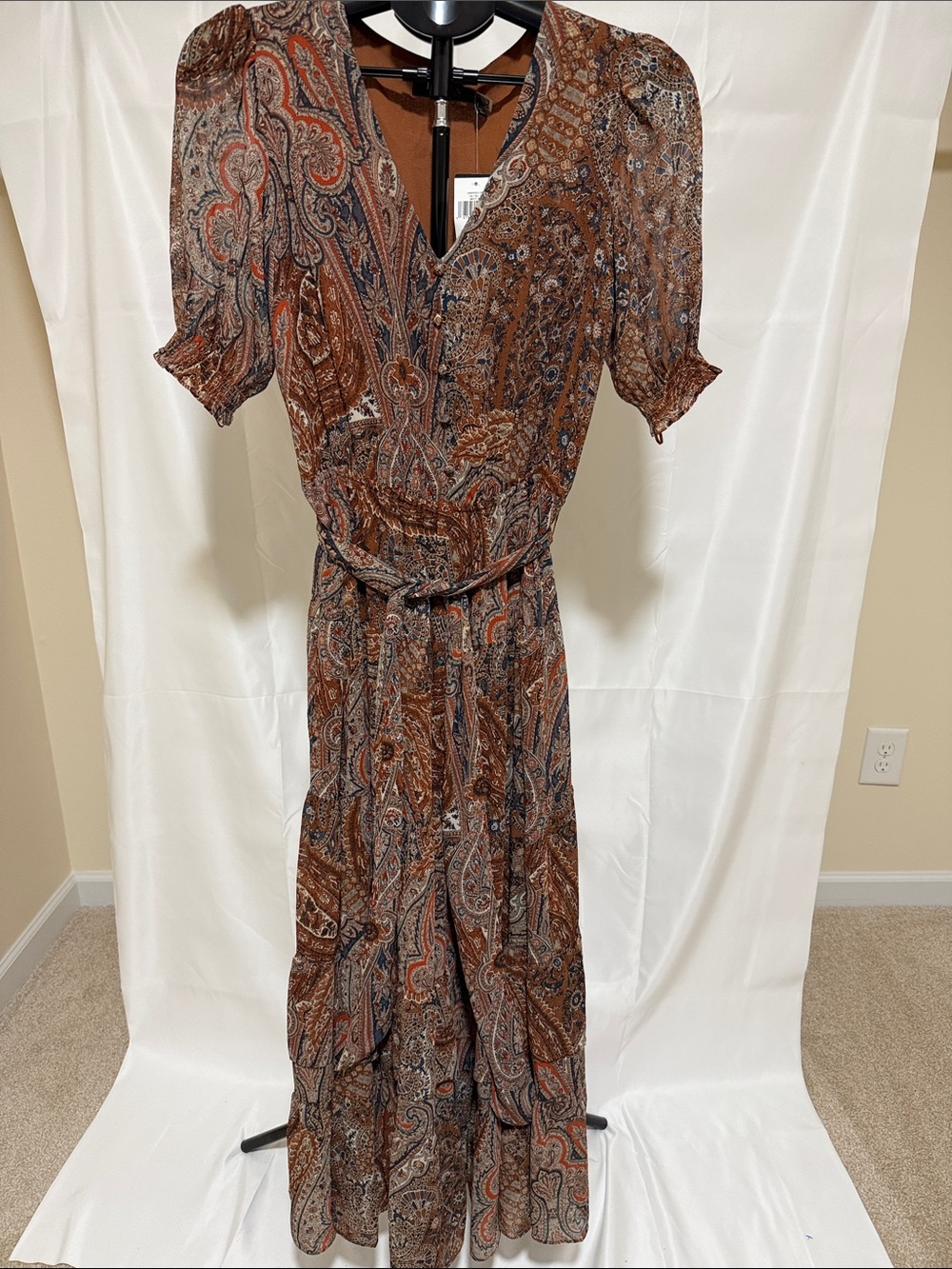 NWT Lauren Ralph Lauren Maxi Short Sleeve Dress.
